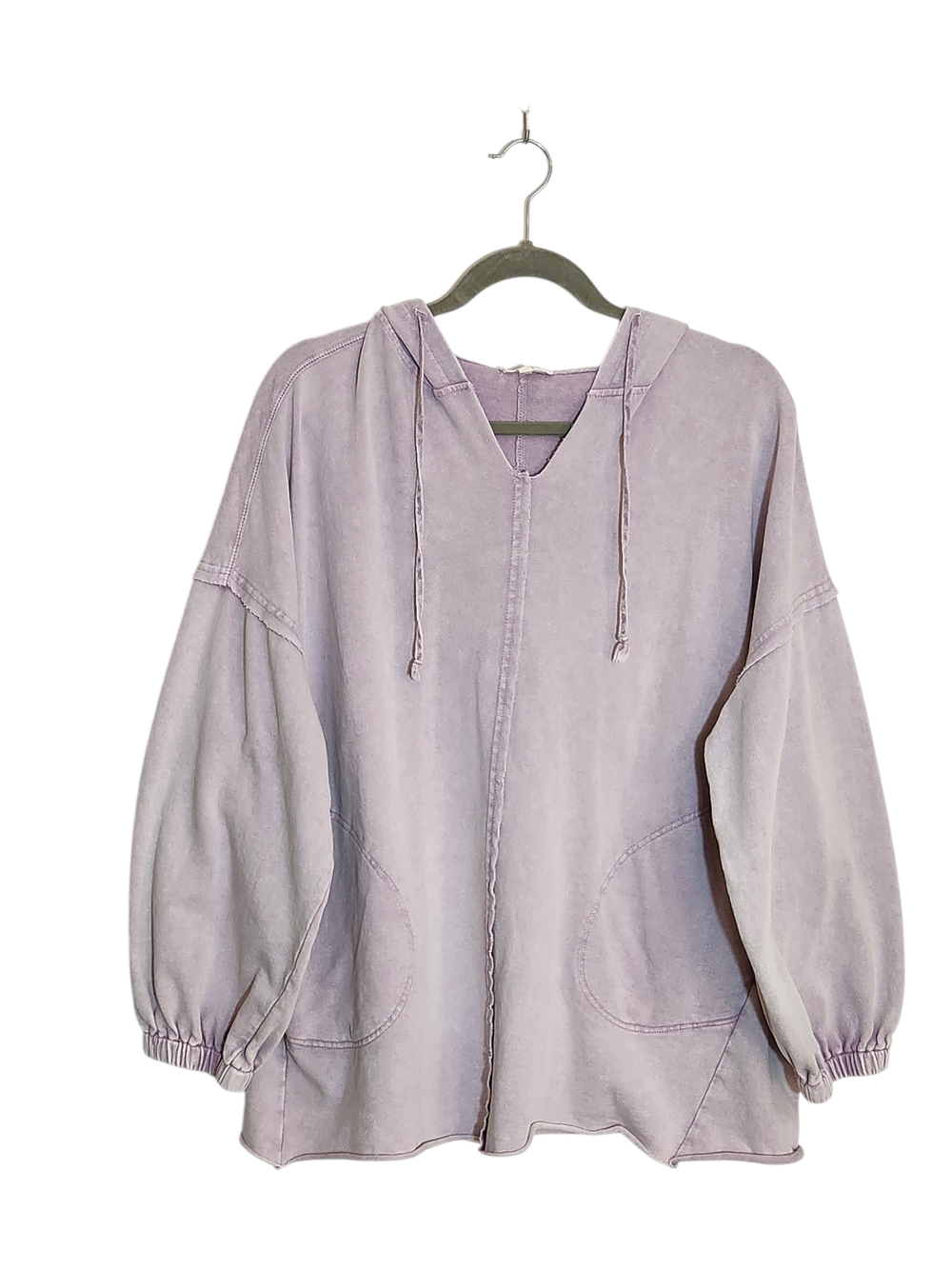 Easel Distressed Purple Hoodie Pullover Size Medium